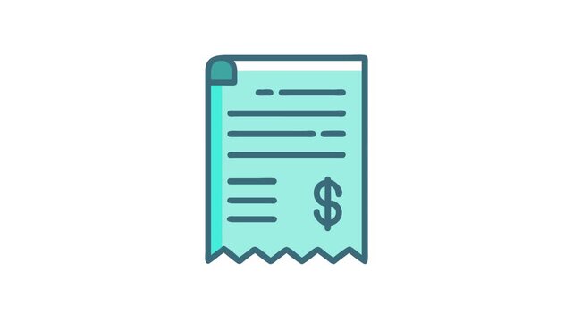 Modern flat illustration showing financial receipt with dollar sign