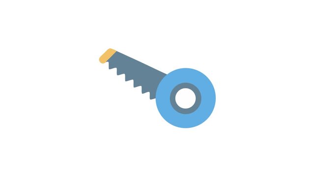 Flat icon illustration of a simple hand saw tool