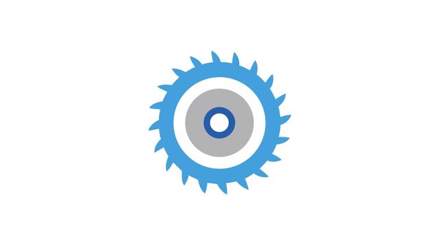 Abstract geometric gear illustration on solid White Background