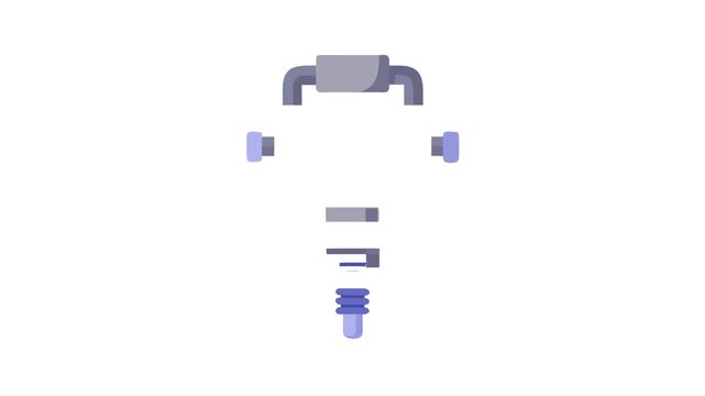 Illustration of a metal clamp with screw mechanism on White