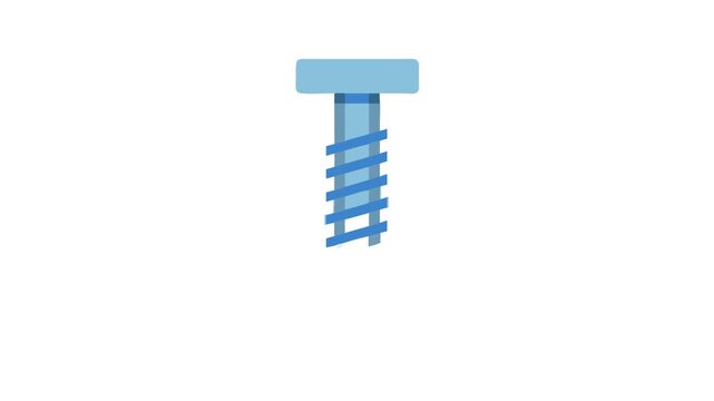 Illustration of a blue screw on a White Background