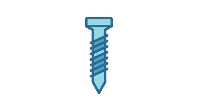 Blue stylized screw on White Background isolated vector graphic
