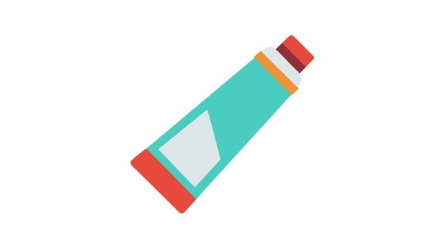 Simple flat vector illustration of toothpaste tube on White Background