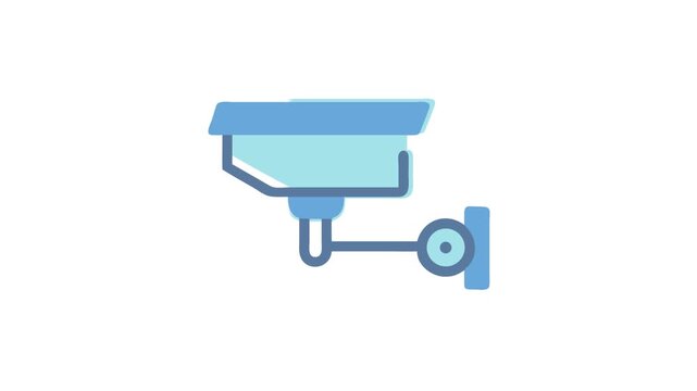 Stylized security camera vector graphic on White Background