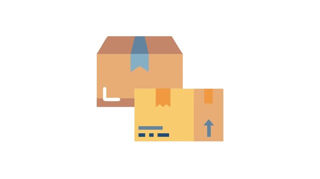 Stylized illustration of two shipping boxes on White Background