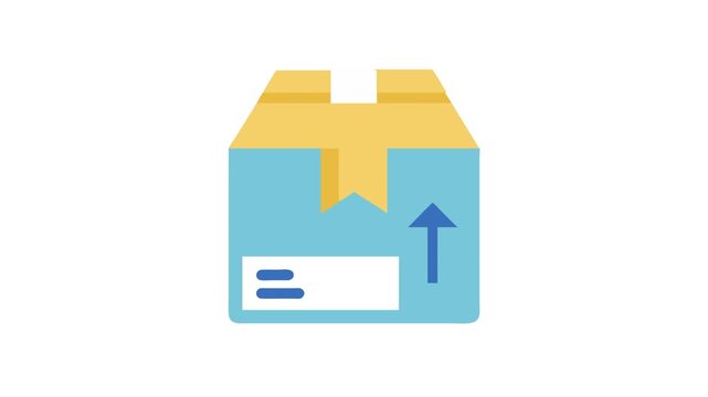 Stylized icon of a delivery box on White Background