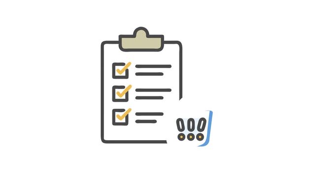 Checklist with shopping basket graphic vector illustration template