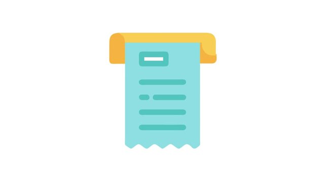 Stylized ATM receipt icon with a soft pastel color