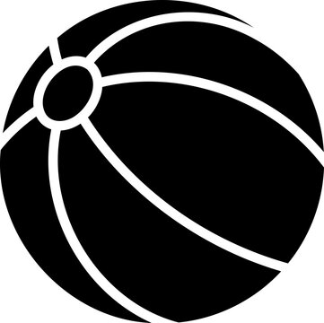 Summer Vacation Inflatable Beach Ball silhouette Vector.
Simple Summer Beach Ball silhouette icon.