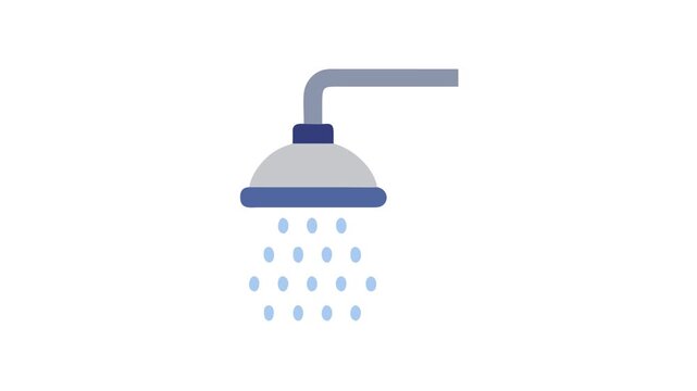 Modern shower head emitting water in a minimalist style