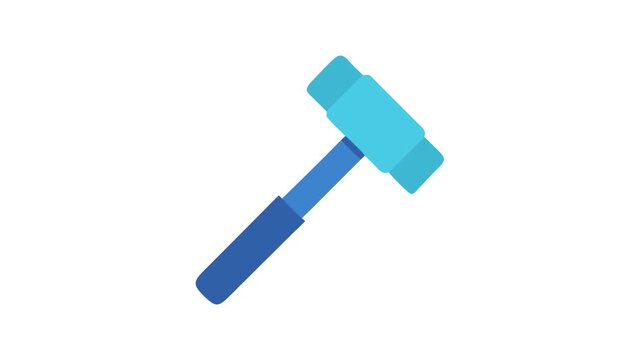 Blue rubber mallet tool on a White Background