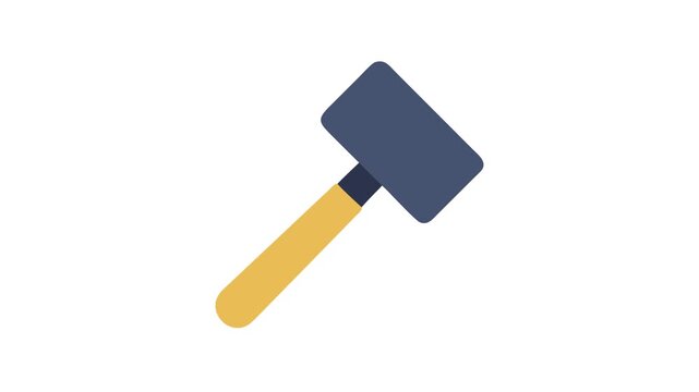 Flat vector image of a rubber mallet tool