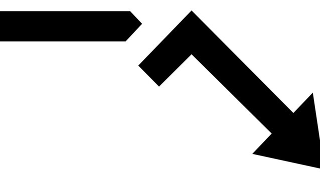 Professional short selling stock market strategy vector icon showing a downward arrow next to a financial ticker symbol, business illustration for trading concepts and investment decline analysis.