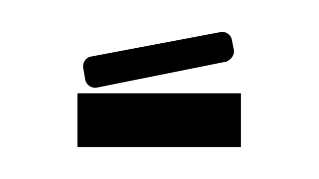 Professional heavy duty black office stapler vector icon. High quality illustration for document binding and stationery supplies. Flat minimalist design isolated on a clean white background.