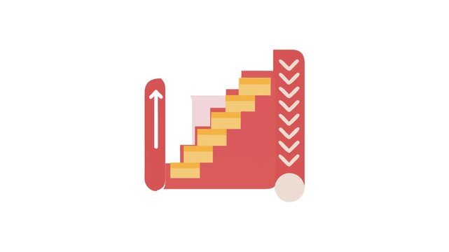Flat vector illustration of steps rising towards the top