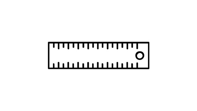 Classic metric wooden ruler vector icon showing a flat light brown wood measuring tool with precise black markings in inches and centimeters, isolated minimalist illustration for stationery.