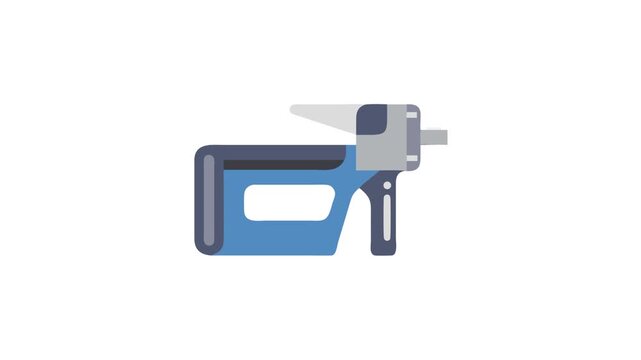 Modern blue and gray construction stapler illustration on White Background