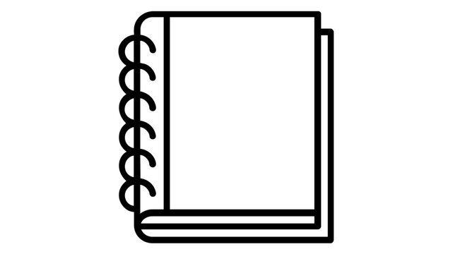 Detailed vector illustration of a bound annual report book with a glossy cover and spiral binding, ideal for business documentation, financial reporting, and corporate planning concepts.