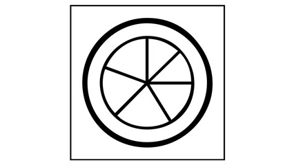 Modern vector illustration of a circular pie chart on a white square card, ideal for presenting statistical information and data insights for comprehensive business reports and strategic planning.