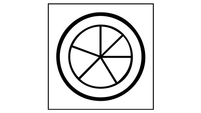 Modern vector illustration of a circular pie chart on a white square card, ideal for presenting statistical information and data insights for comprehensive business reports and strategic planning.