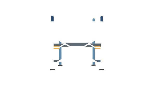 Illustration of simple scaffolding construction equipment on White Background