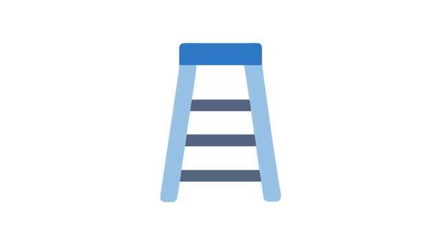 Simple blue ladder against dark background for design needs