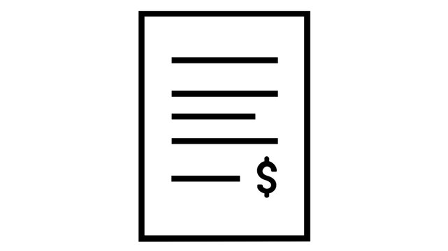 Professional vector icon illustration of a printed quote document displaying a detailed list of services and prices, ideal for financial reporting, business estimates, and billing concepts.