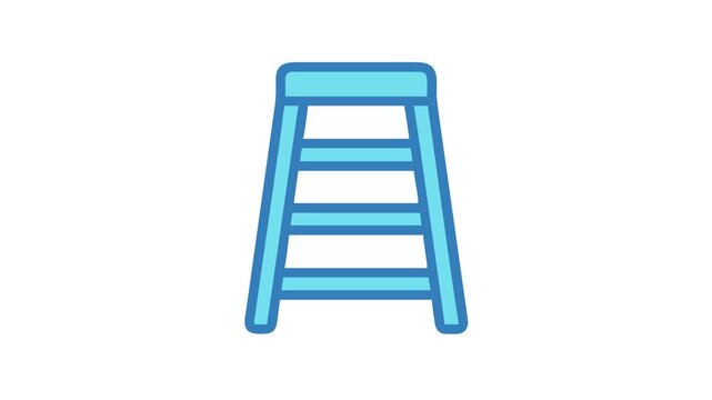Ladder illustration with blue and white steps on White