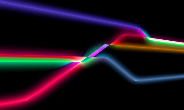 Abstract futuristic background with blurry glowing wave and neon lines. Spiritual energy concept, digital fantastic wallpaper.