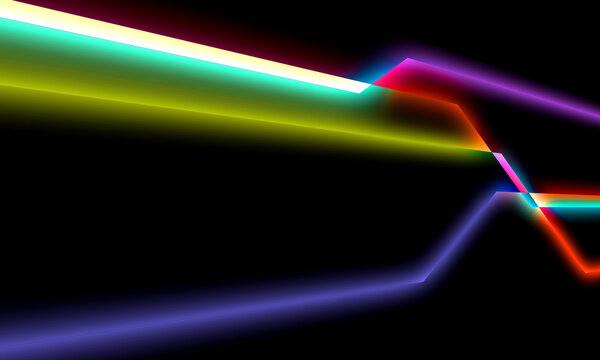 Abstract futuristic background with blurry glowing wave and neon lines. Spiritual energy concept, digital fantastic wallpaper.
