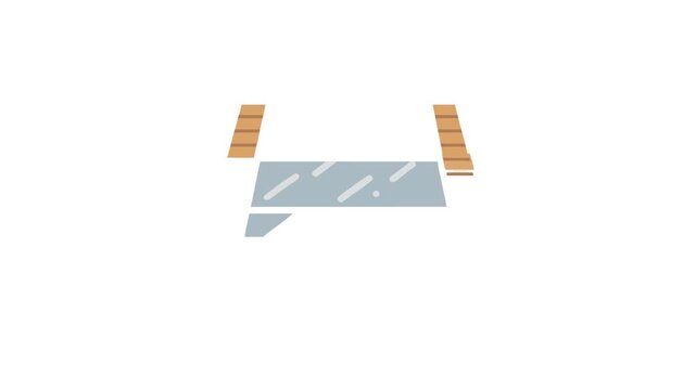 Flat design skylight vector illustration on a White Background