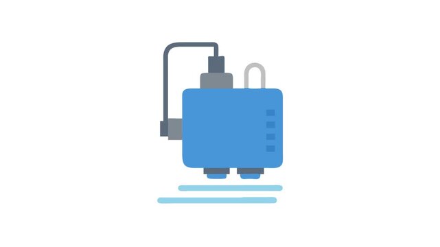 Blue 3D printer model on White Background for manufacturing