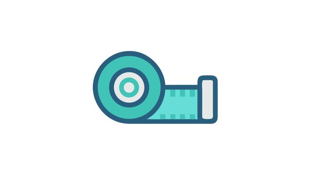 Teal measuring tape illustration on White Background with rounded edges