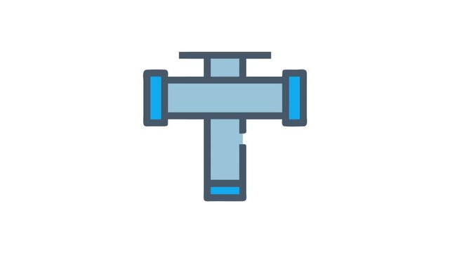 Blue industrial pipe vector illustration on a White Background