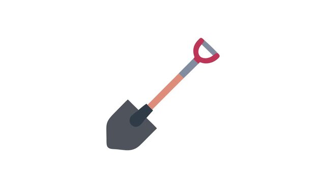 Isolated shovel against White Background depicting gardening and construction