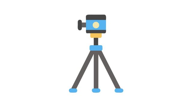 Isolated flat design icon of a camera tripod