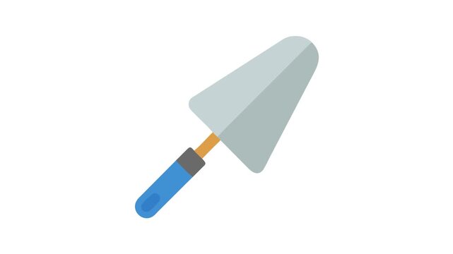 Symmetric flat illustration of garden trowel on White Background