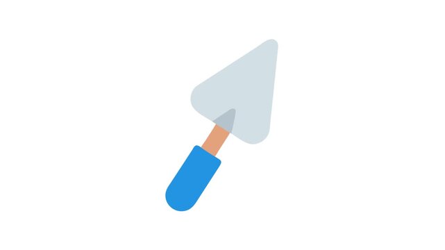Illustration of a triangular trowel on a White Background