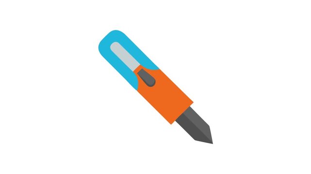 Flat vector utility knife on White Background illustration image