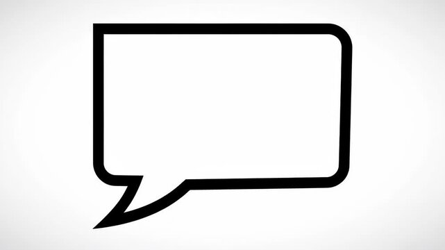 Blank comic speech bubble - A blank, white speech bubble in a comic style with a bold black outline is shown. The bubble is clean and ready for text.
