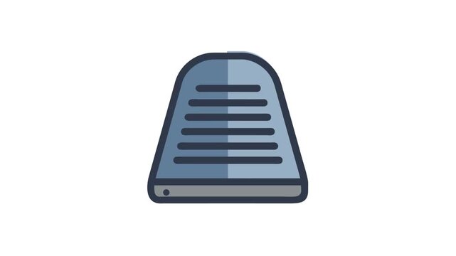 Blue hard drive icon on White Background, flat design