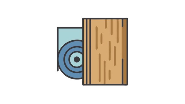 Stylized CD in wooden case isolated on White Background