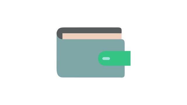 Flat design style vector wallet illustration on White Background