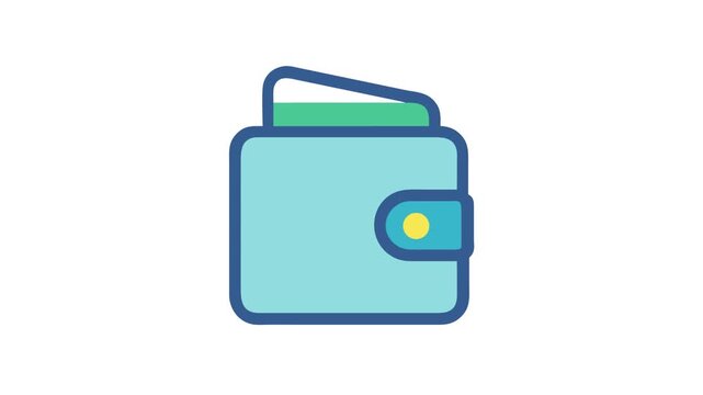 Cartoon wallet icon with modern design, isolated on White