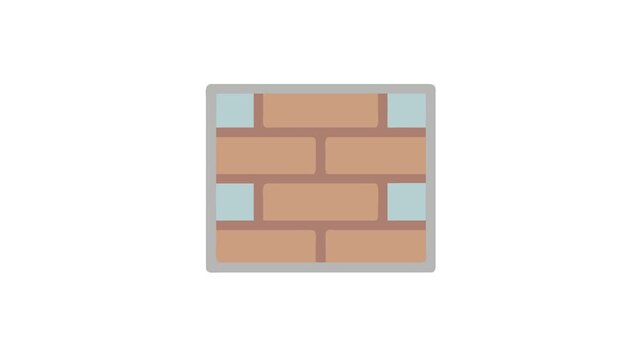 Simple brick wall illustration with blue accents and frame