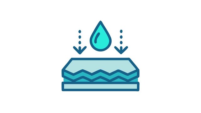 Absorbent Material Technology Graphic with Water Drop Illustration
