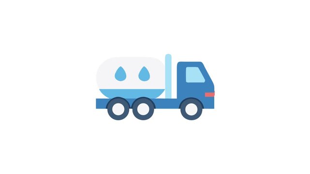 Flat design tanker truck vector graphic on White Background