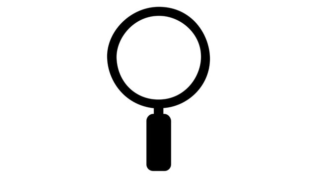 Round magnifying glass vector illustration with professional black handle for detailed inspection, high quality search icon for digital investigation, security auditing and forensic research.