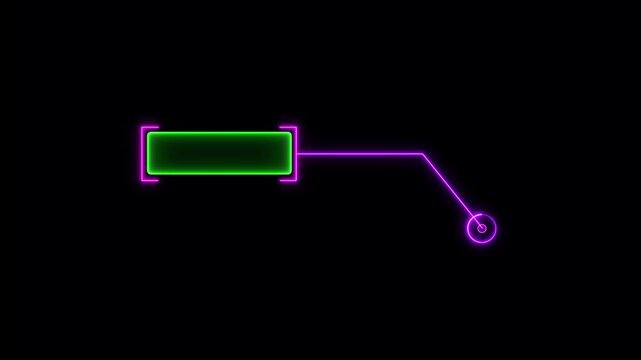 Futuristic pink and green Glow HUD Callout Animation &ndash; Digital Six-Pack Motion Graphics on Black Screen