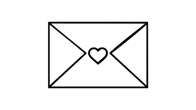 Job offer envelope vector icon featuring a sealed white letter with a small red heart symbol for successful recruitment and employee hiring notification in a clean minimalist flat style illustration.